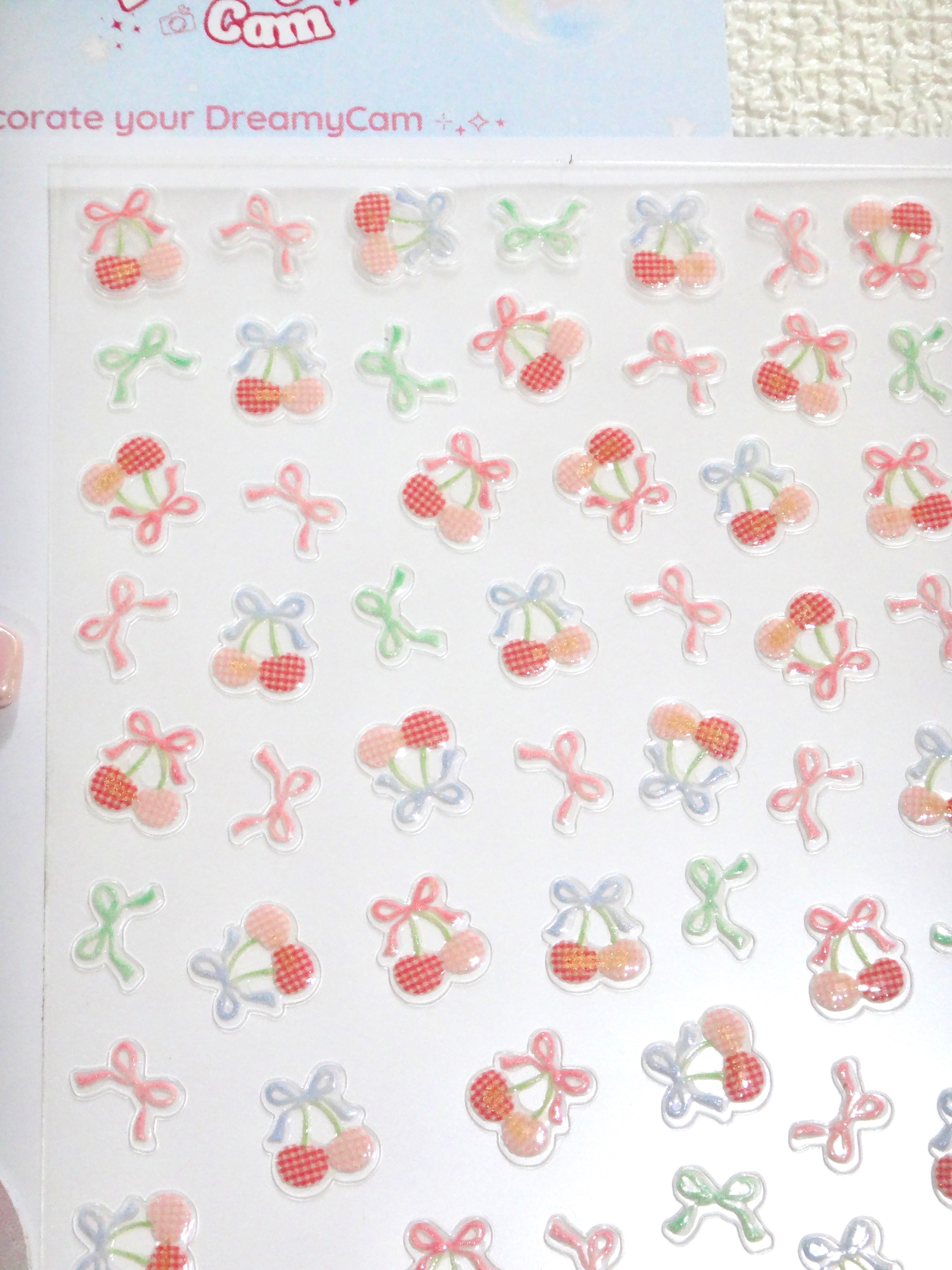 5D Digital Camera Stickers - Bow & Hearts