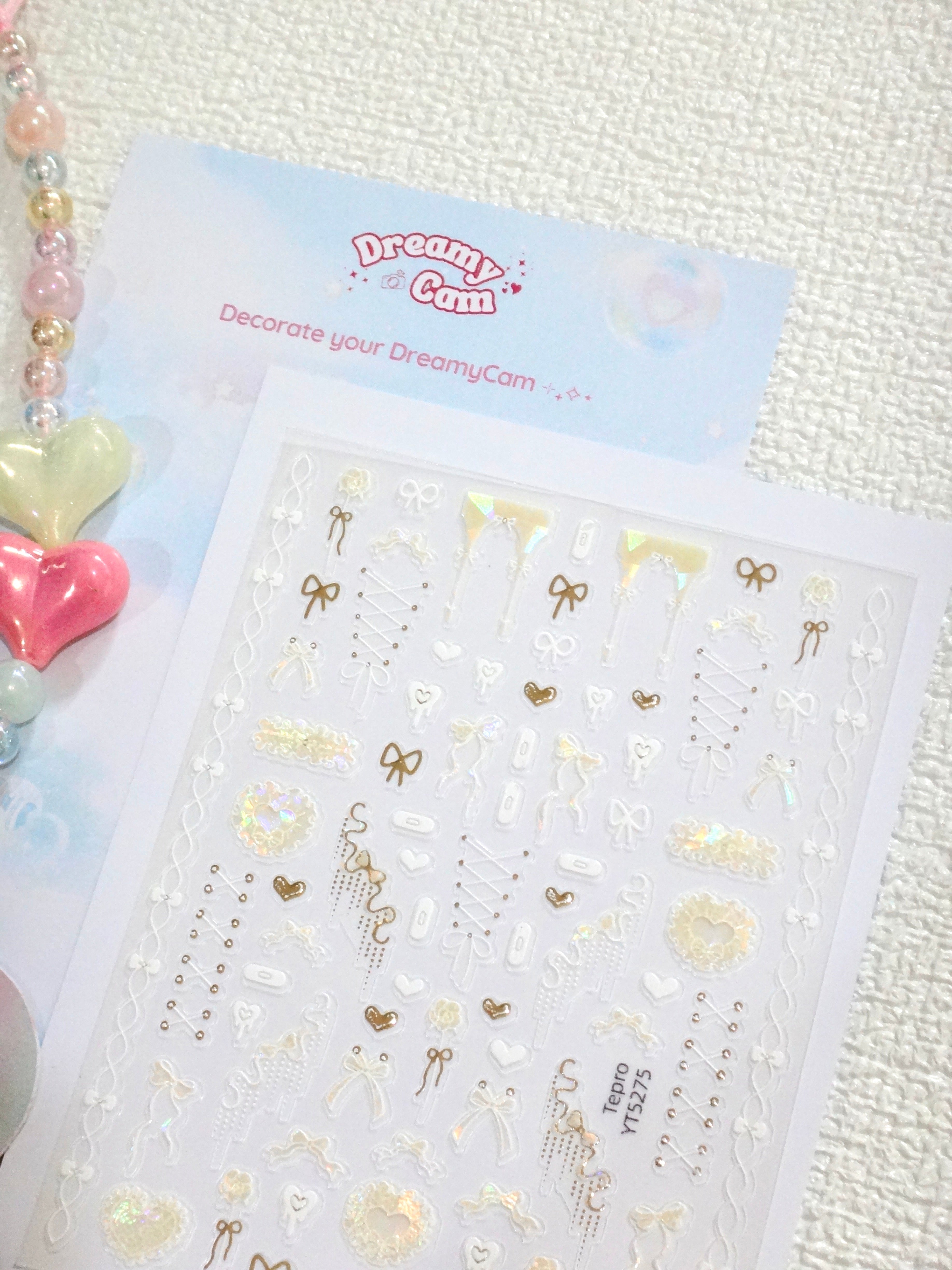 5D Digital Camera Stickers - Bow & Hearts