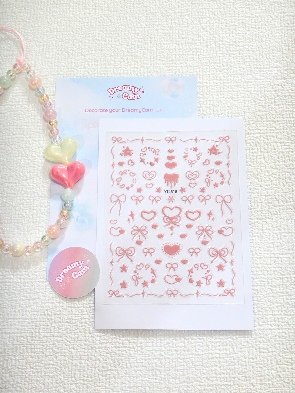 5D Digital Camera Stickers - Bow & Hearts