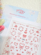 5D Digital Camera Stickers - Bow & Hearts