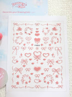 5D Digital Camera Stickers - Bow & Hearts