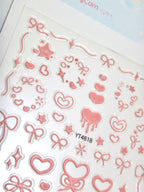 5D Digital Camera Stickers - Bow & Hearts