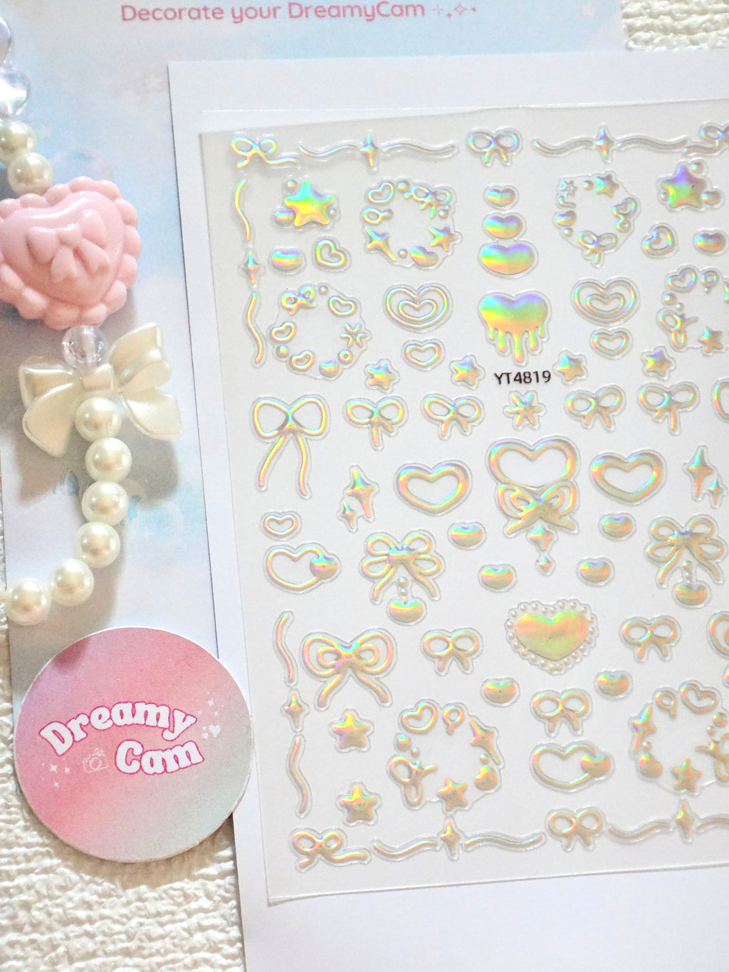 5D Digital Camera Stickers - Bow & Hearts