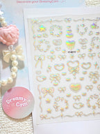 5D Digital Camera Stickers - Bow & Hearts