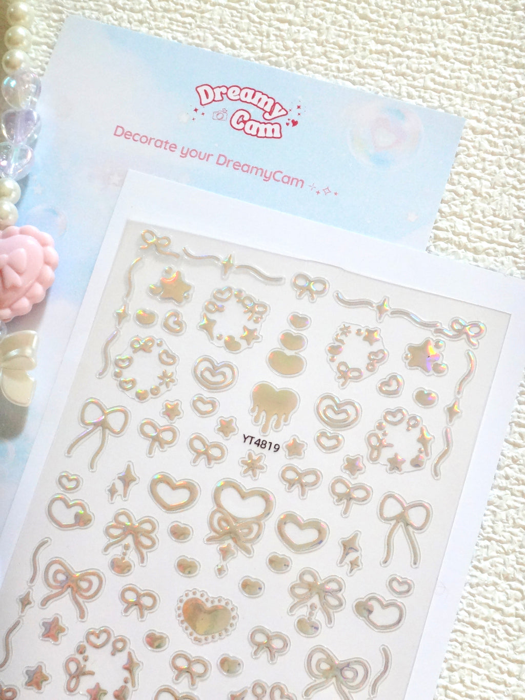 5D Digital Camera Stickers - Bow & Hearts