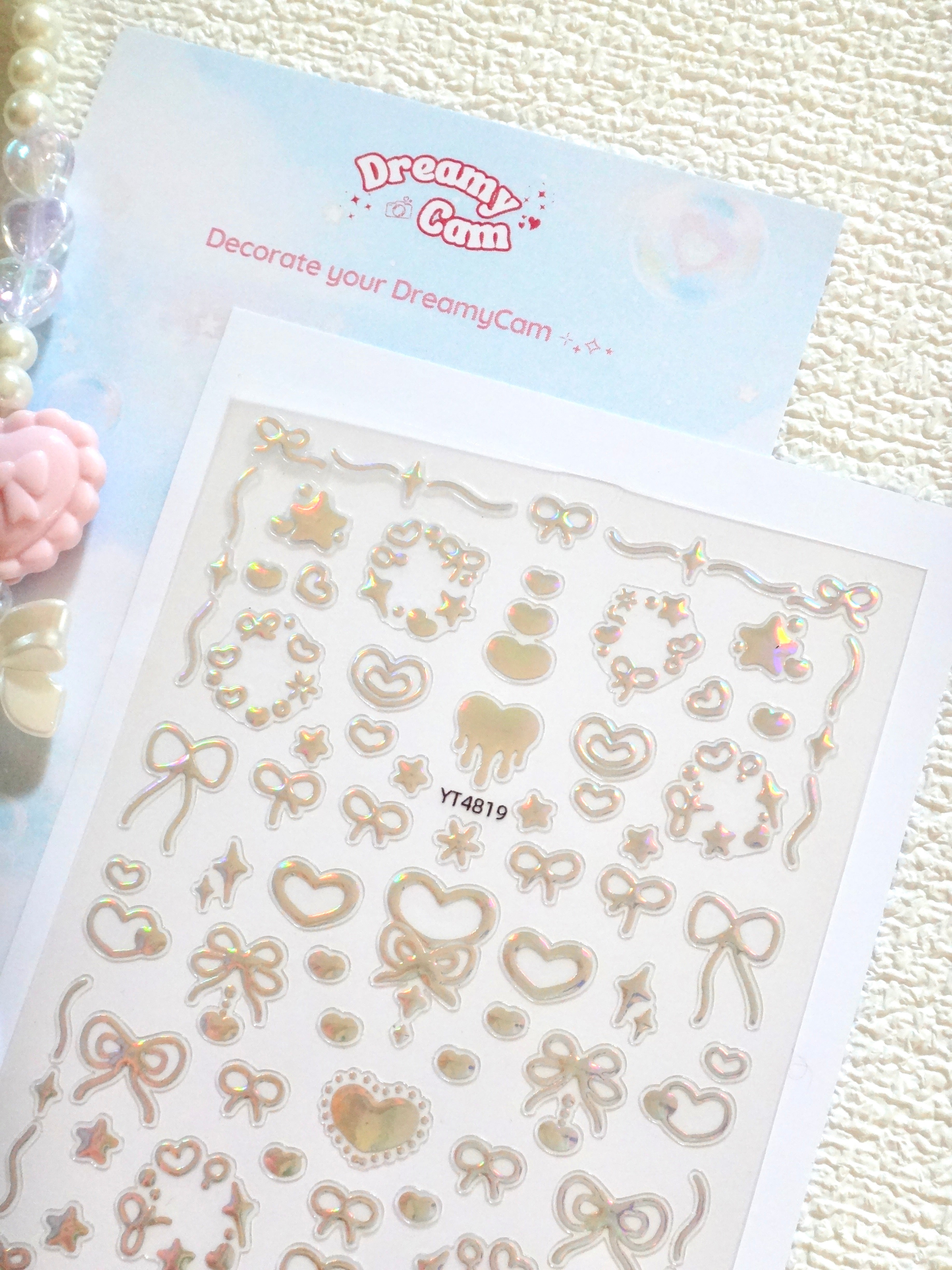 5D Digital Camera Stickers - Bow & Hearts