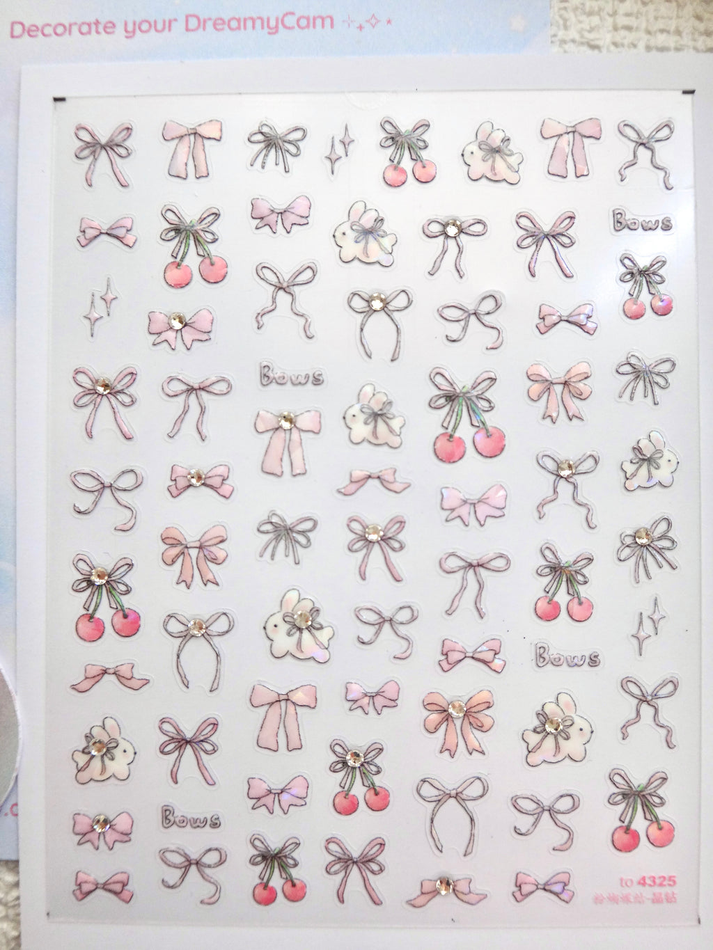5D Digital Camera Stickers - Bow & Hearts