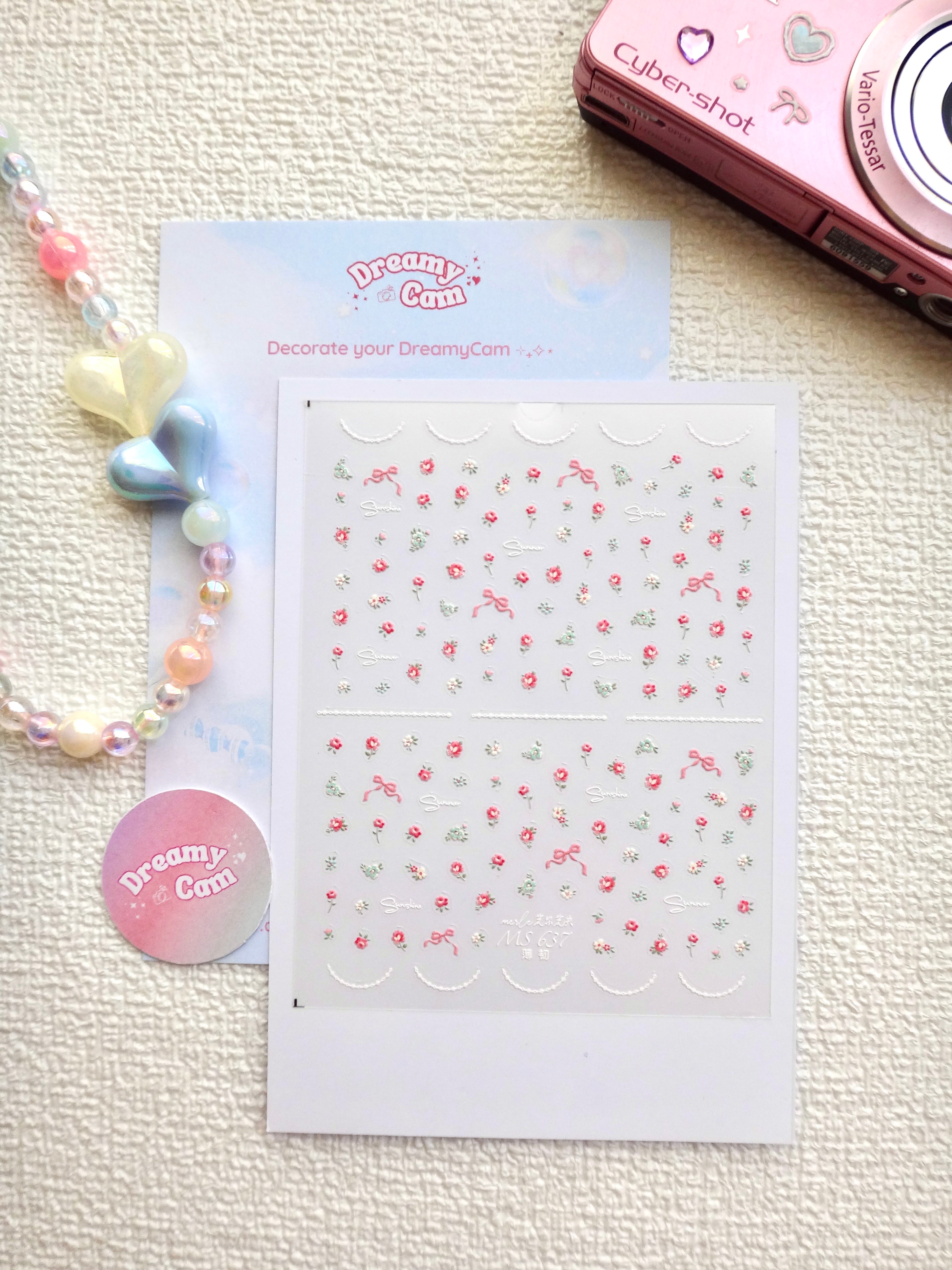 5D Camera Stickers – Floral - Pink Small Floral