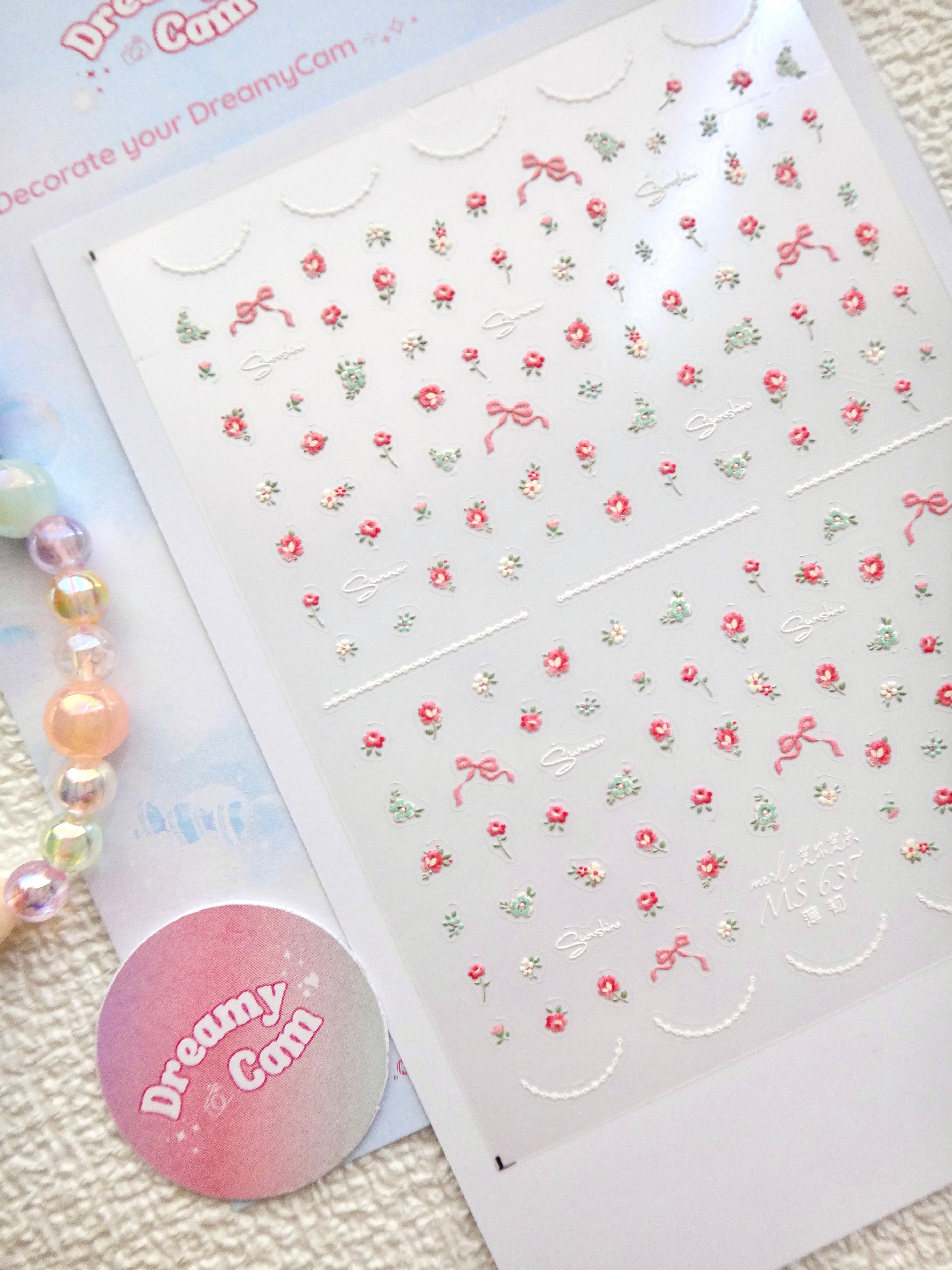 5D Camera Stickers – Floral - Pink Small Floral
