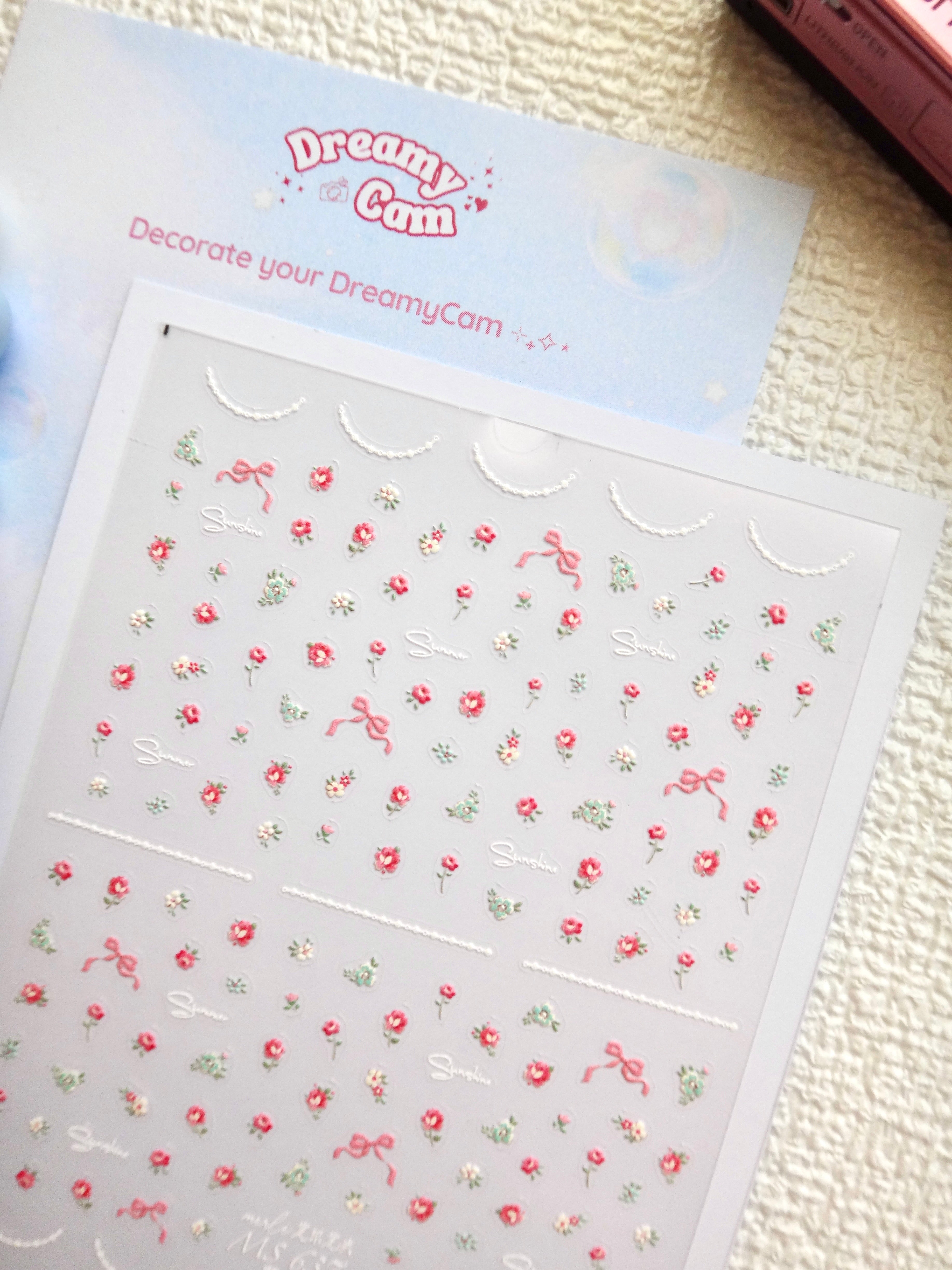 5D Camera Stickers – Floral - Pink Small Floral