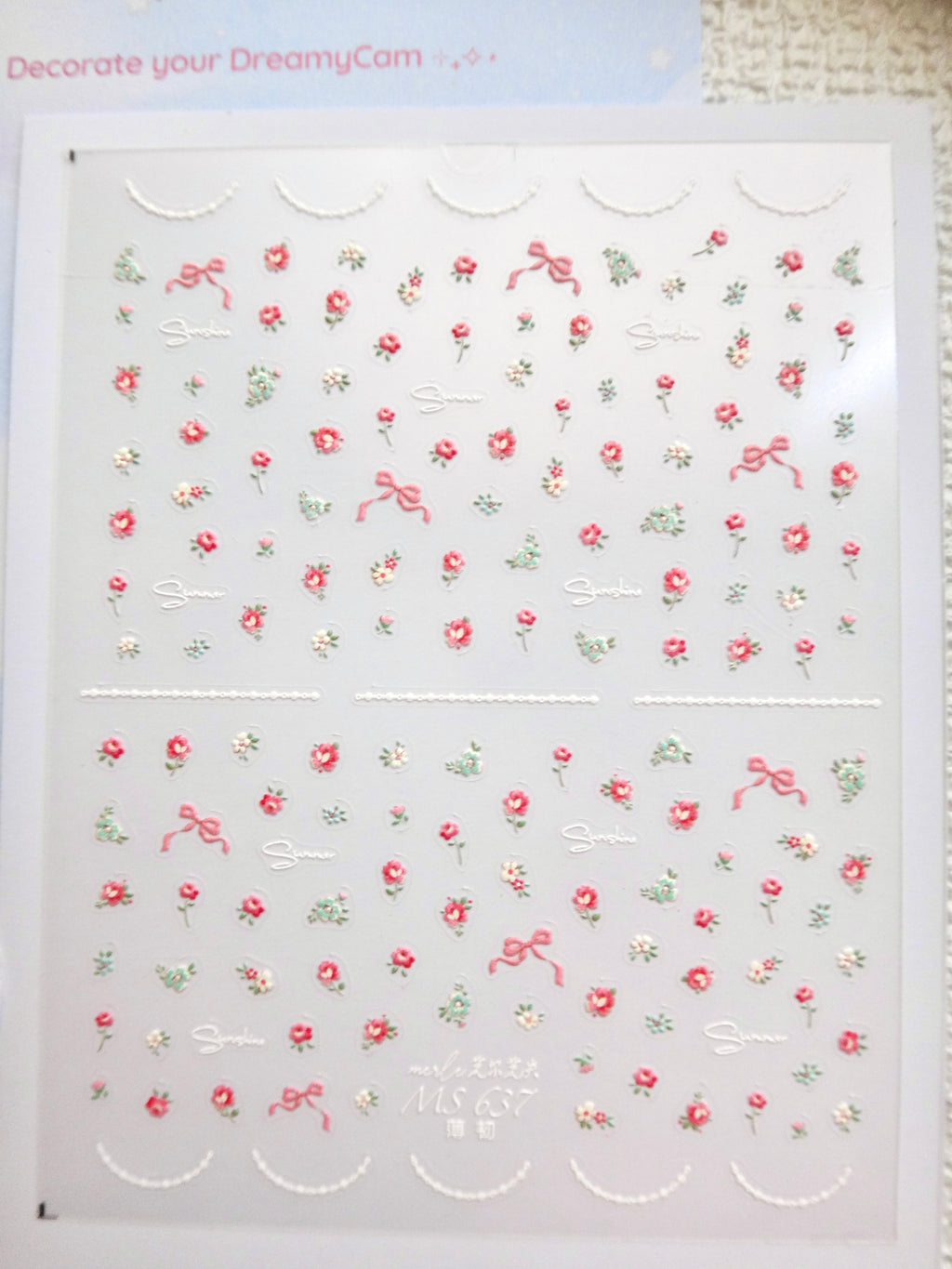 5D Camera Stickers – Floral - Pink Small Floral