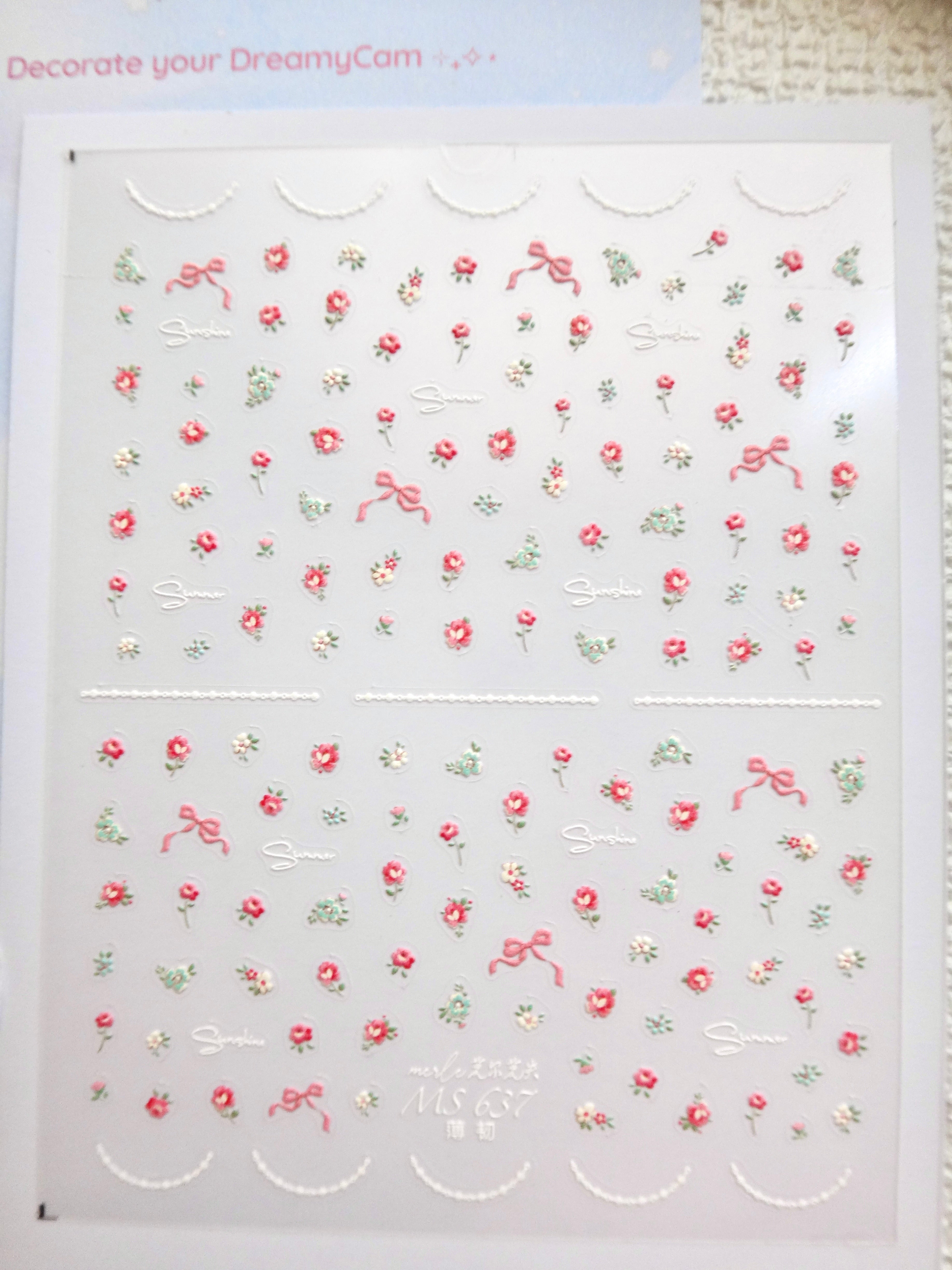 5D Camera Stickers – Floral - Pink Small Floral