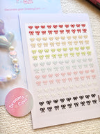 5D Camera Stickers – Bow & Hearts - Multicolor bow