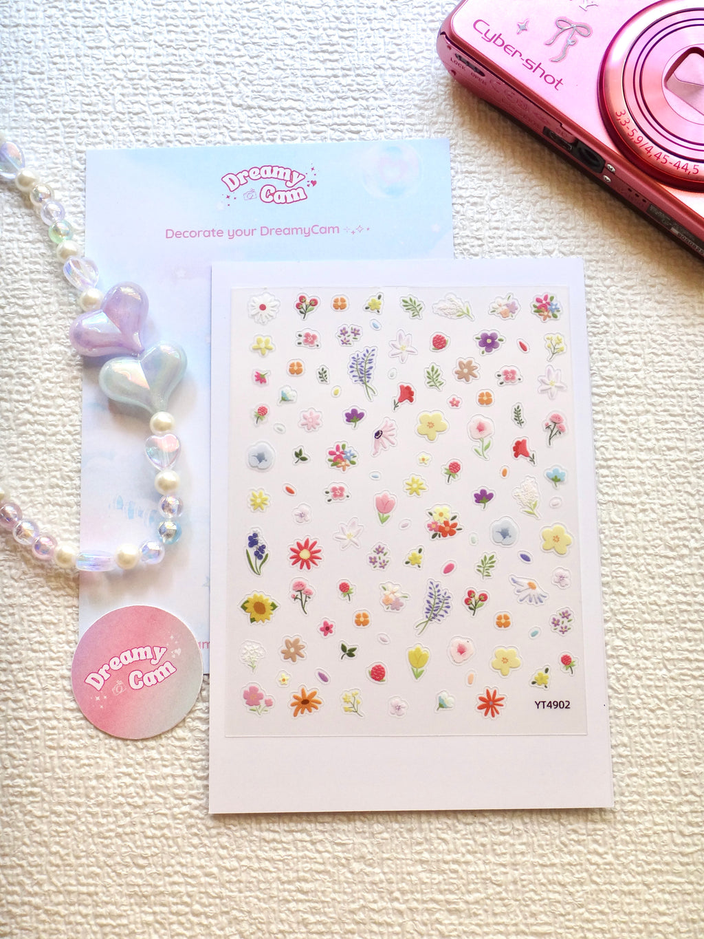 5D Digicam Stickers | Y2K Aesthetic Camera Stickers | Floral - Multicolor Floral