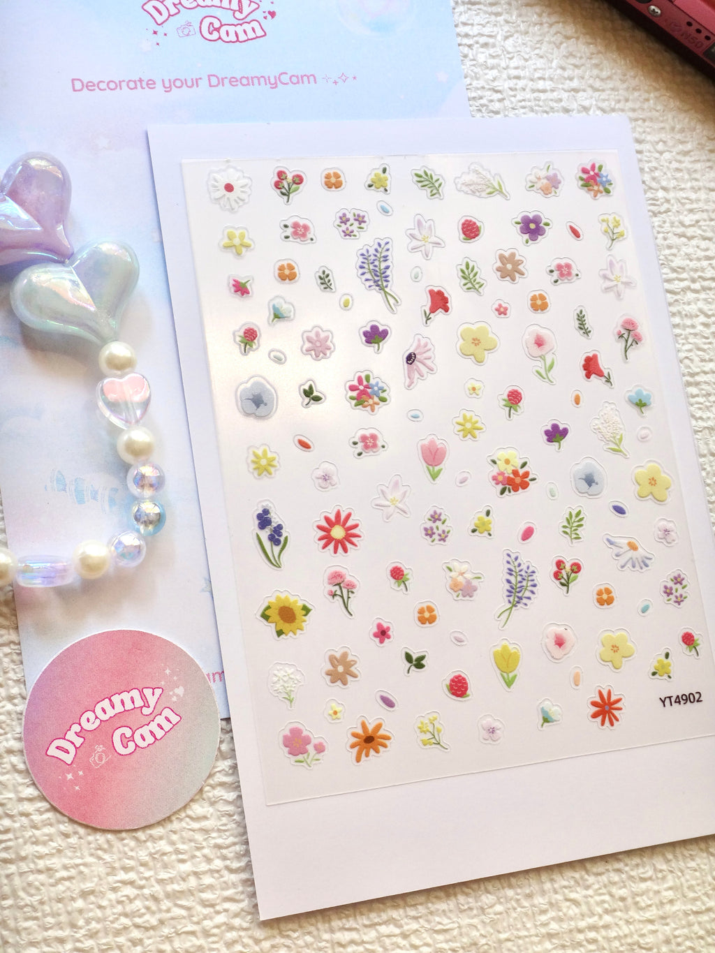 5D Digicam Stickers | Y2K Aesthetic Camera Stickers | Floral - Multicolor Floral
