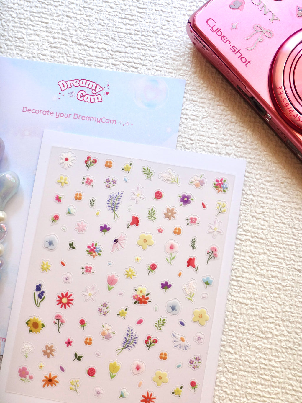 5D Digicam Stickers | Y2K Aesthetic Camera Stickers | Floral - Multicolor Floral