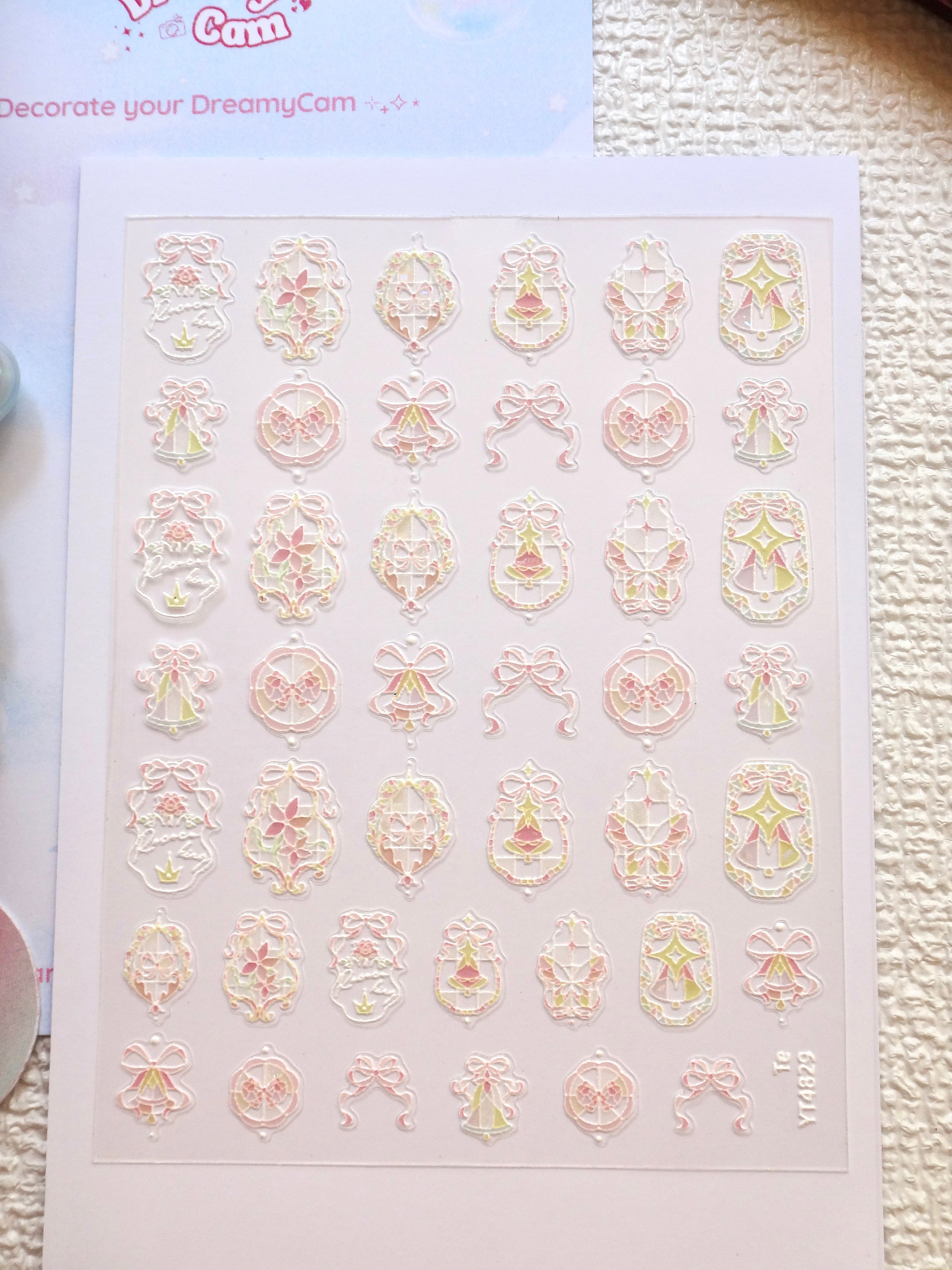 5D Camera Stickers – Bow & Hearts - Glass Bow