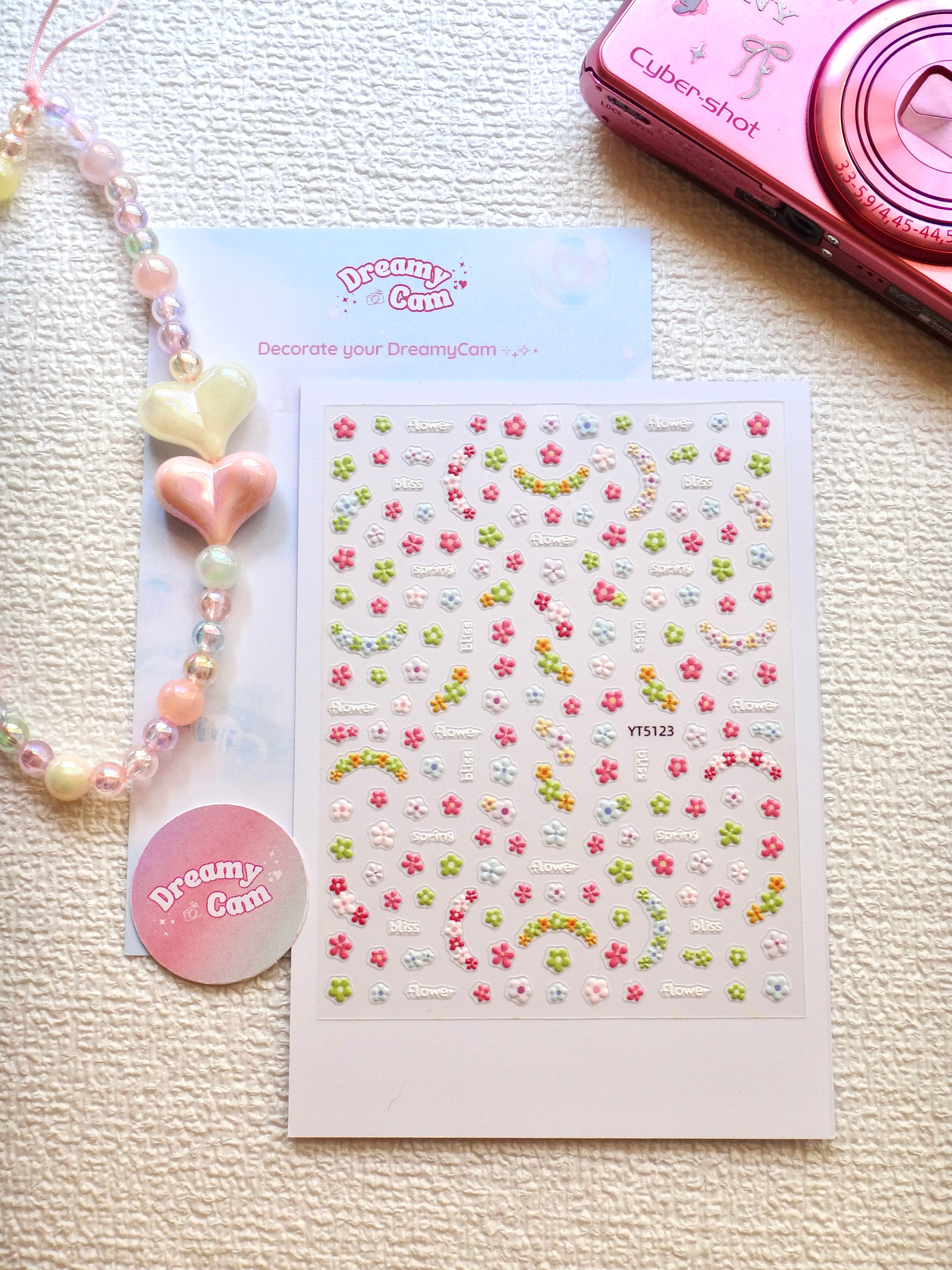 5D Camera Stickers – Floral - Pink Springs