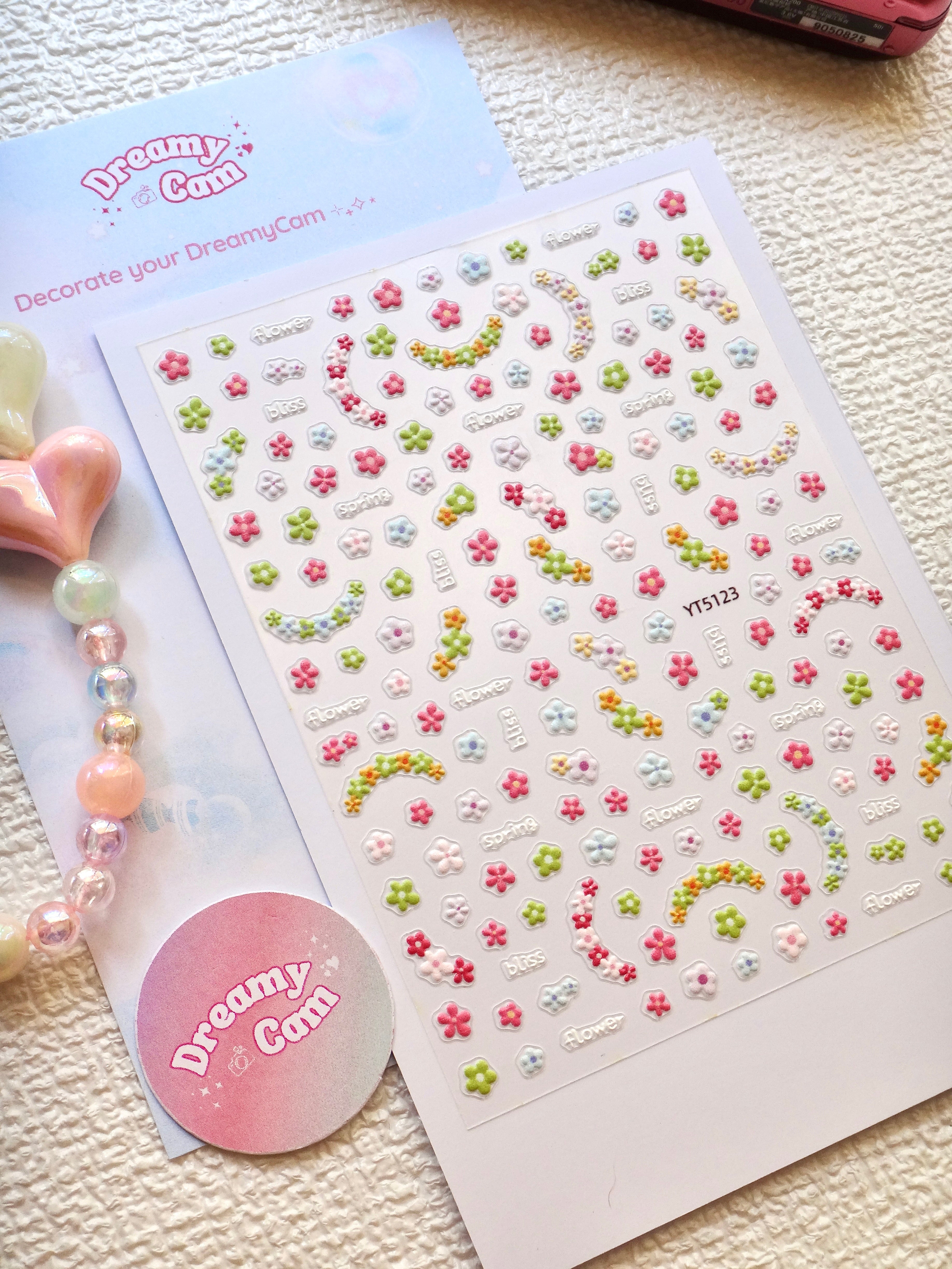 5D Camera Stickers – Floral - Pink Springs
