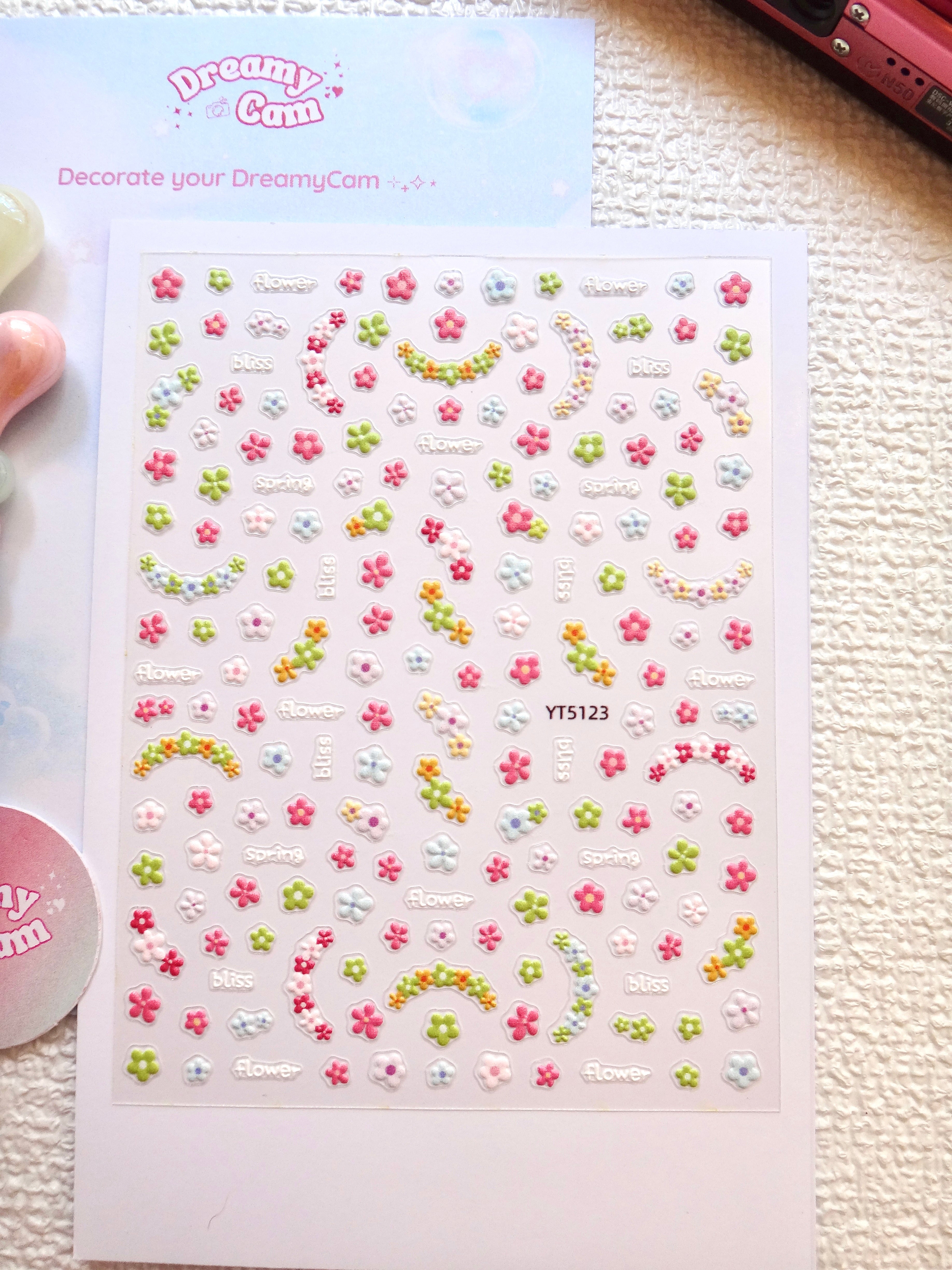 5D Camera Stickers – Floral - Pink Springs