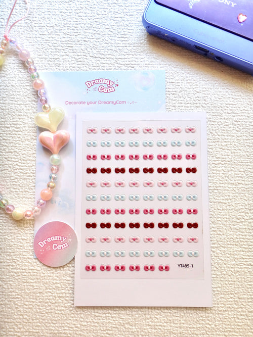 5D Digicam Stickers | Y2K Aesthetic Camera Stickers | Bow & hearts - Kitty Bow