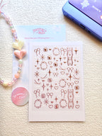5D Camera Stickers – Bow & Hearts - Metallic Rosegold Bow