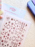 5D Camera Stickers – Bow & Hearts - Metallic Rosegold Bow