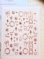 5D Camera Stickers – Bow & Hearts - Metallic Rosegold Bow