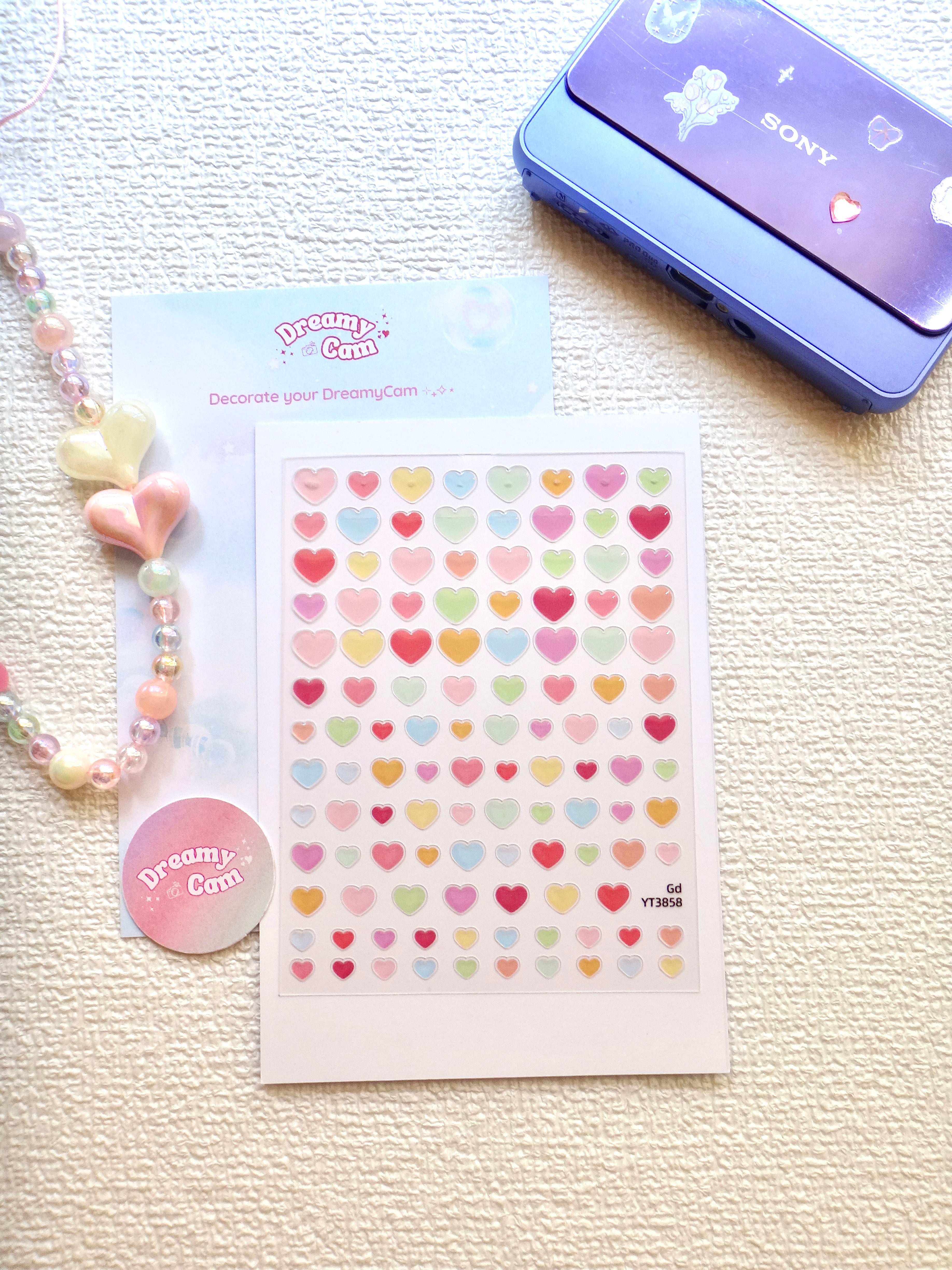 5D Camera Stickers – Bow & Hearts - Jelly Hearts