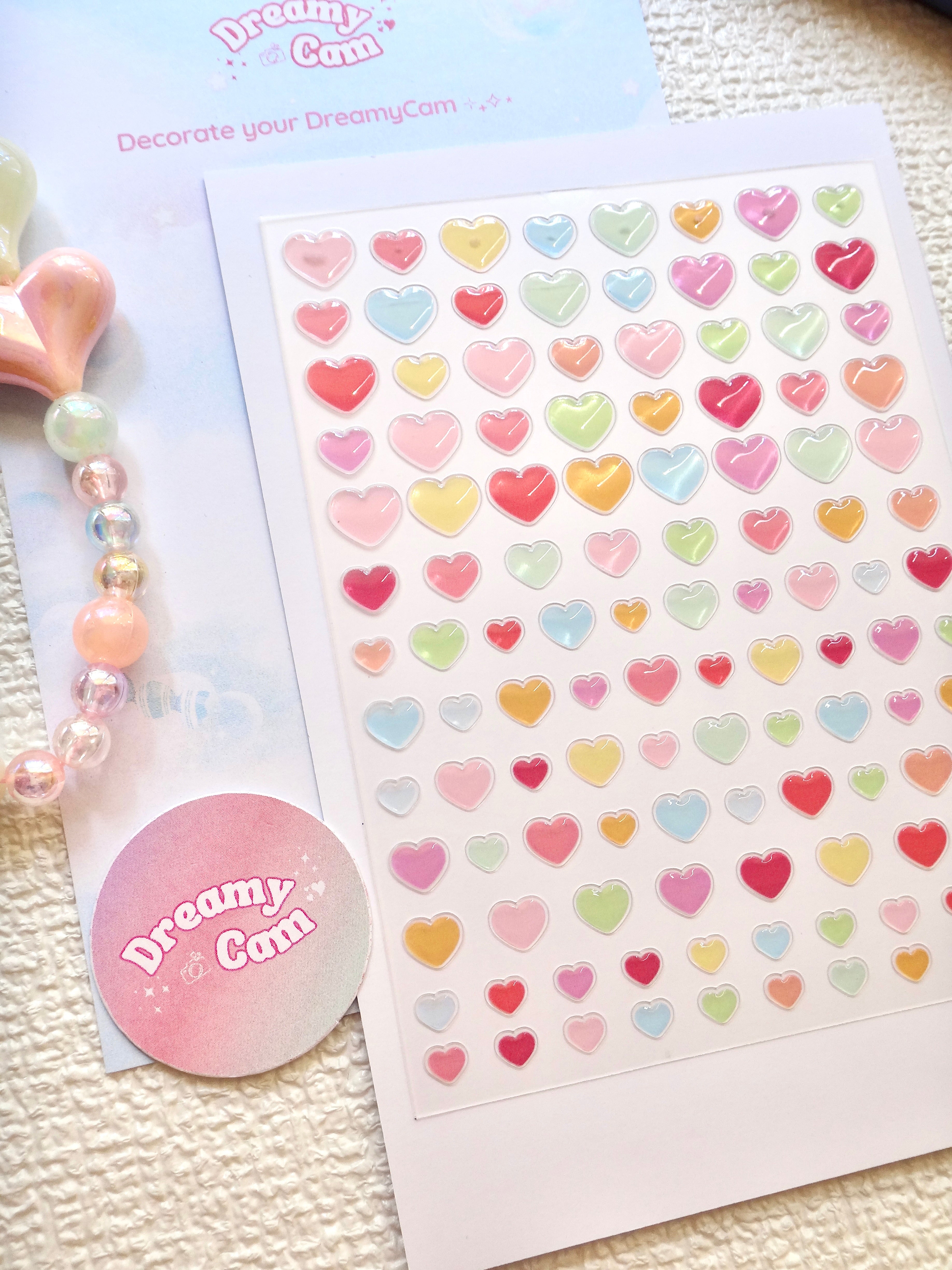 5D Camera Stickers – Bow & Hearts - Jelly Hearts