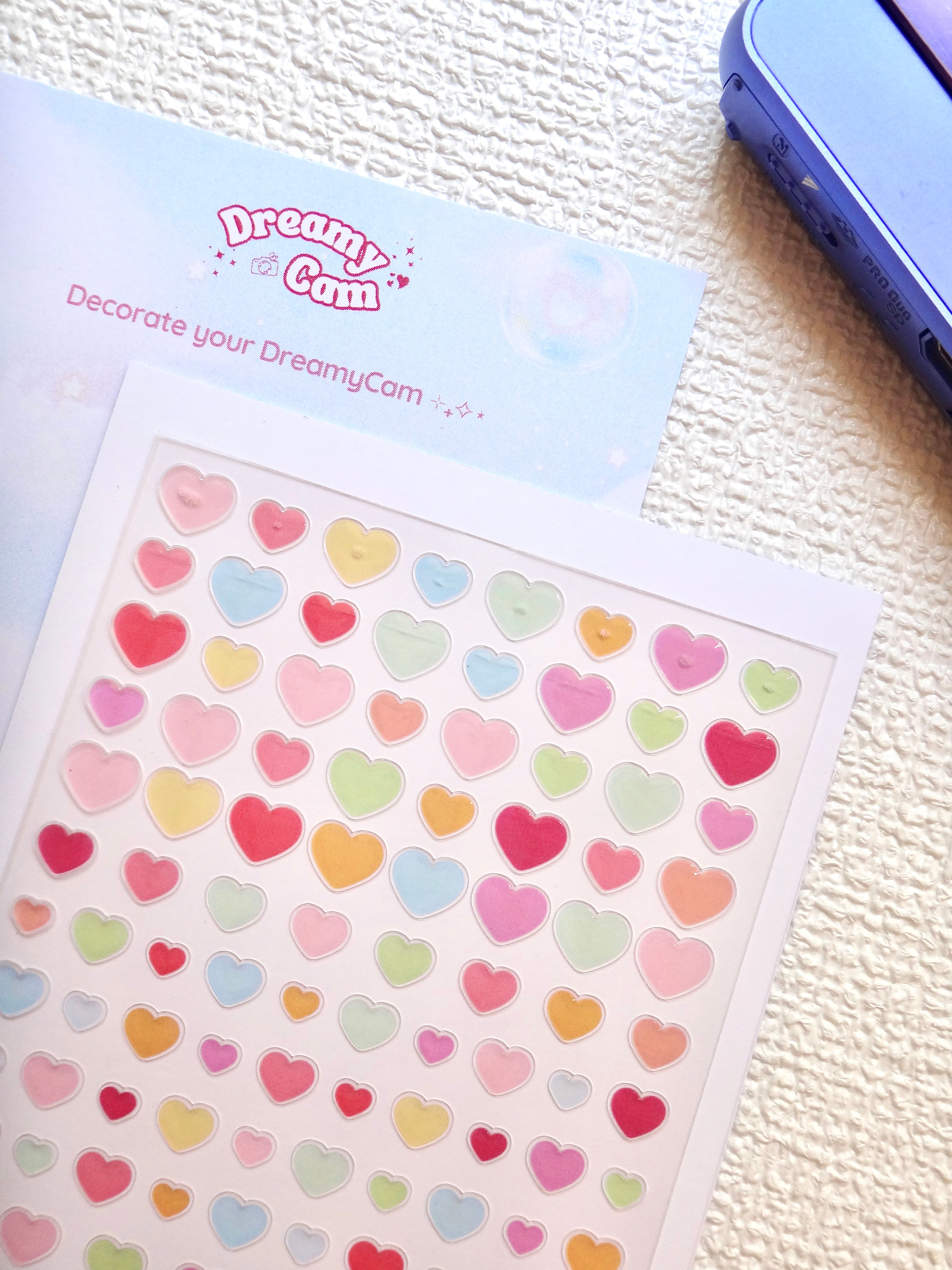 5D Camera Stickers – Bow & Hearts - Jelly Hearts