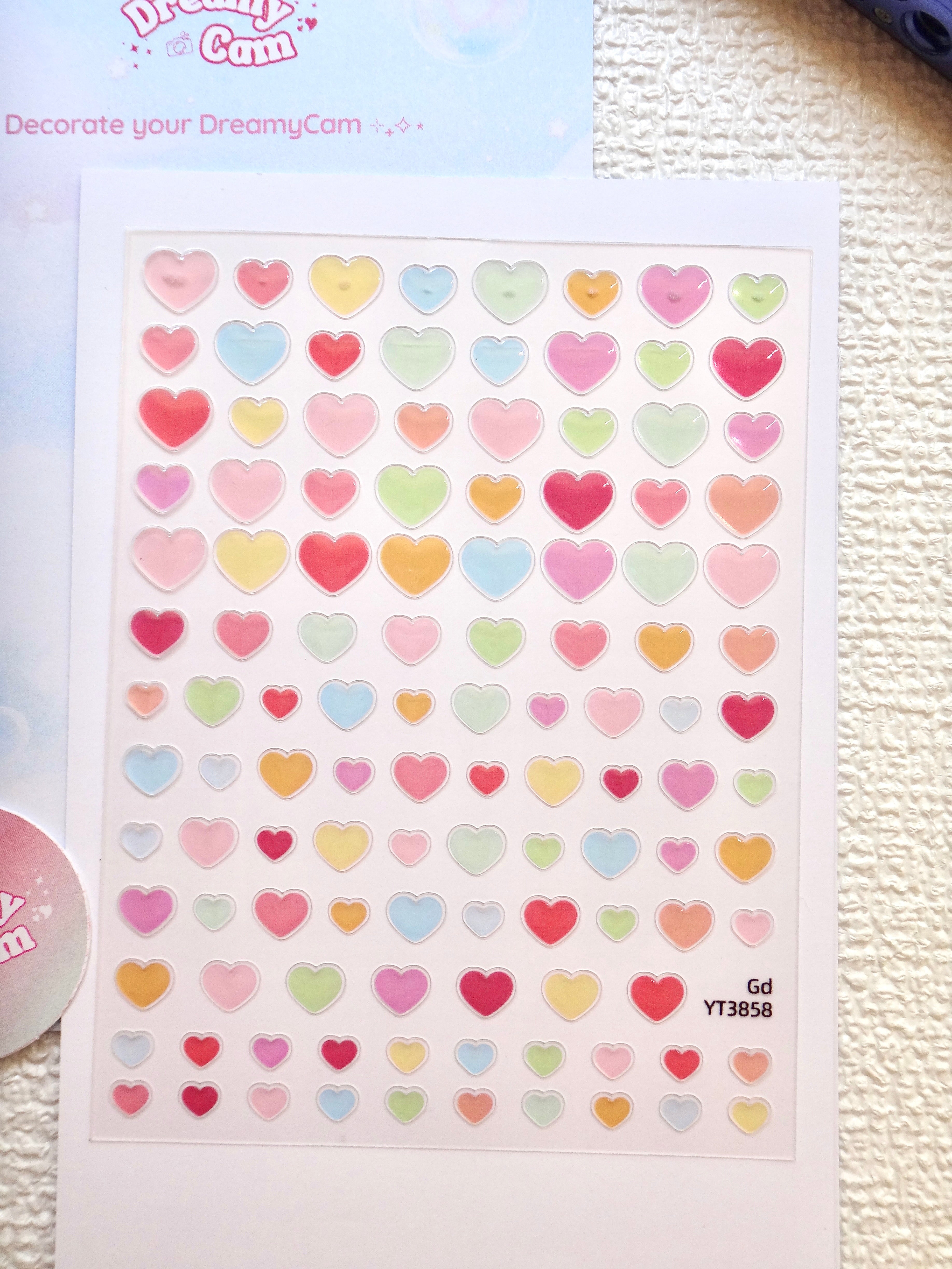 5D Camera Stickers – Bow & Hearts - Jelly Hearts