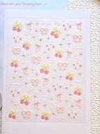 5D Camera Stickers – Bow & Hearts - Cherry Pink Bow