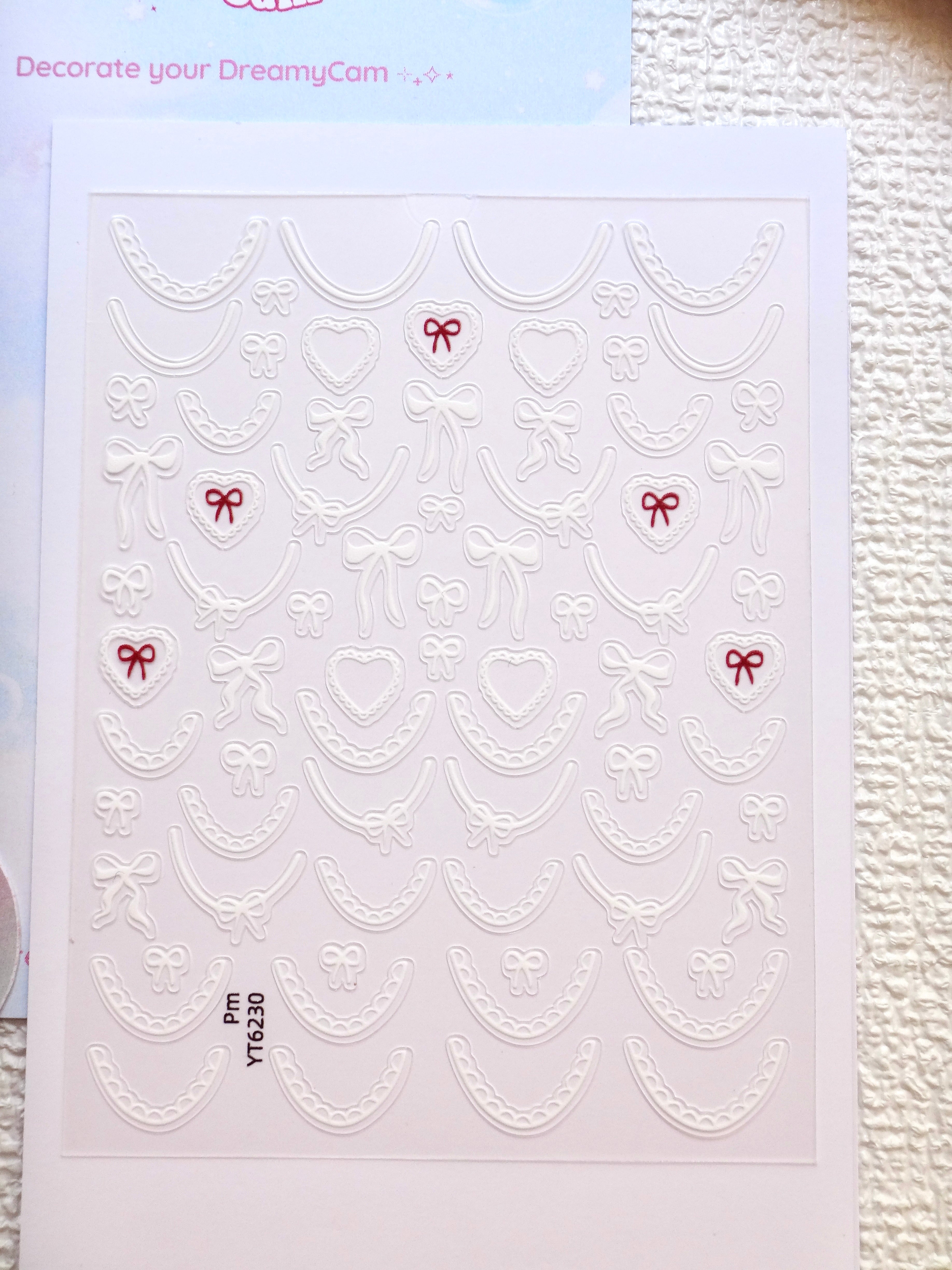 5D Camera Stickers – Ornaments - Lace White