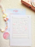 5D Camera Stickers – Bow & Hearts - Pink Lace Coquette