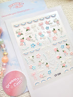 5D Camera Stickers – Floral - Blue Pink Floral