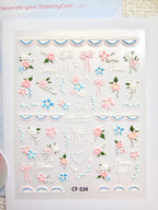 5D Camera Stickers – Floral - Blue Pink Floral