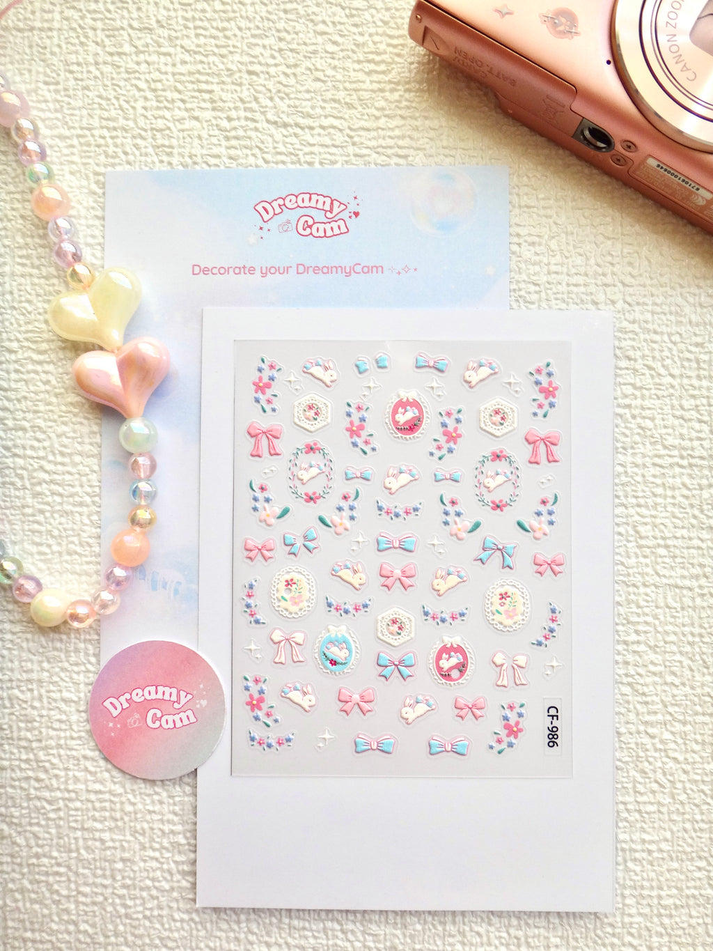 5D Camera Stickers – Animal - Rabbit Bow
