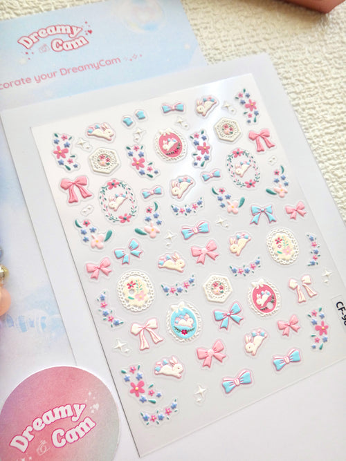 5D Digicam Stickers | Y2K Aesthetic Camera Stickers | Animal Rabbit Bow