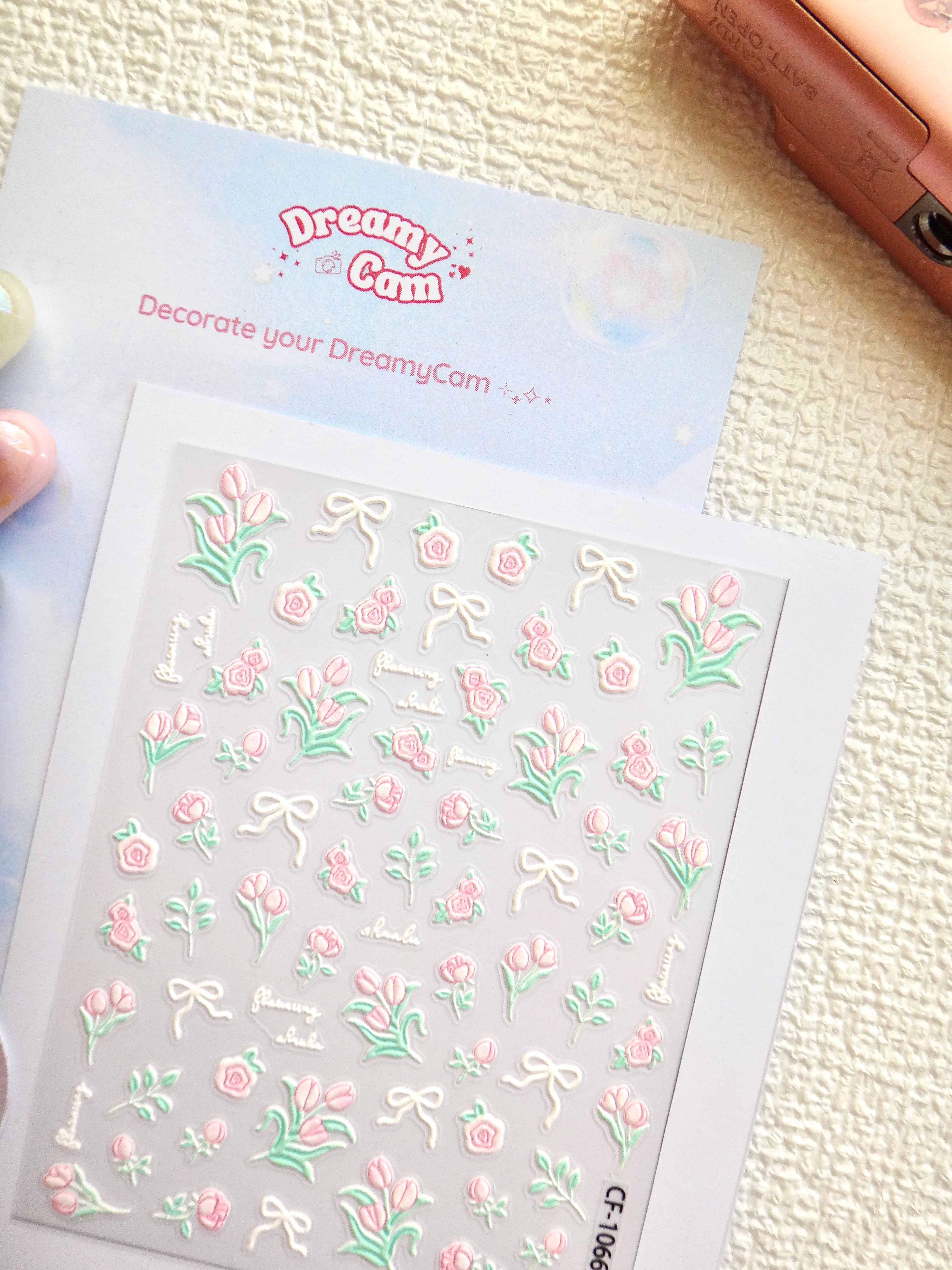 5D Camera Stickers – Floral - Soft Pink Floral