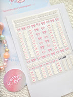 5D Camera Stickers – Bow & Hearts - Pink Lace