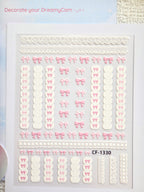 5D Camera Stickers – Bow & Hearts - Pink Lace