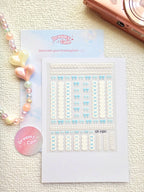 5D Camera Stickers – Bow & Hearts - Blue Lace