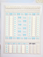 5D Camera Stickers – Bow & Hearts - Blue Lace