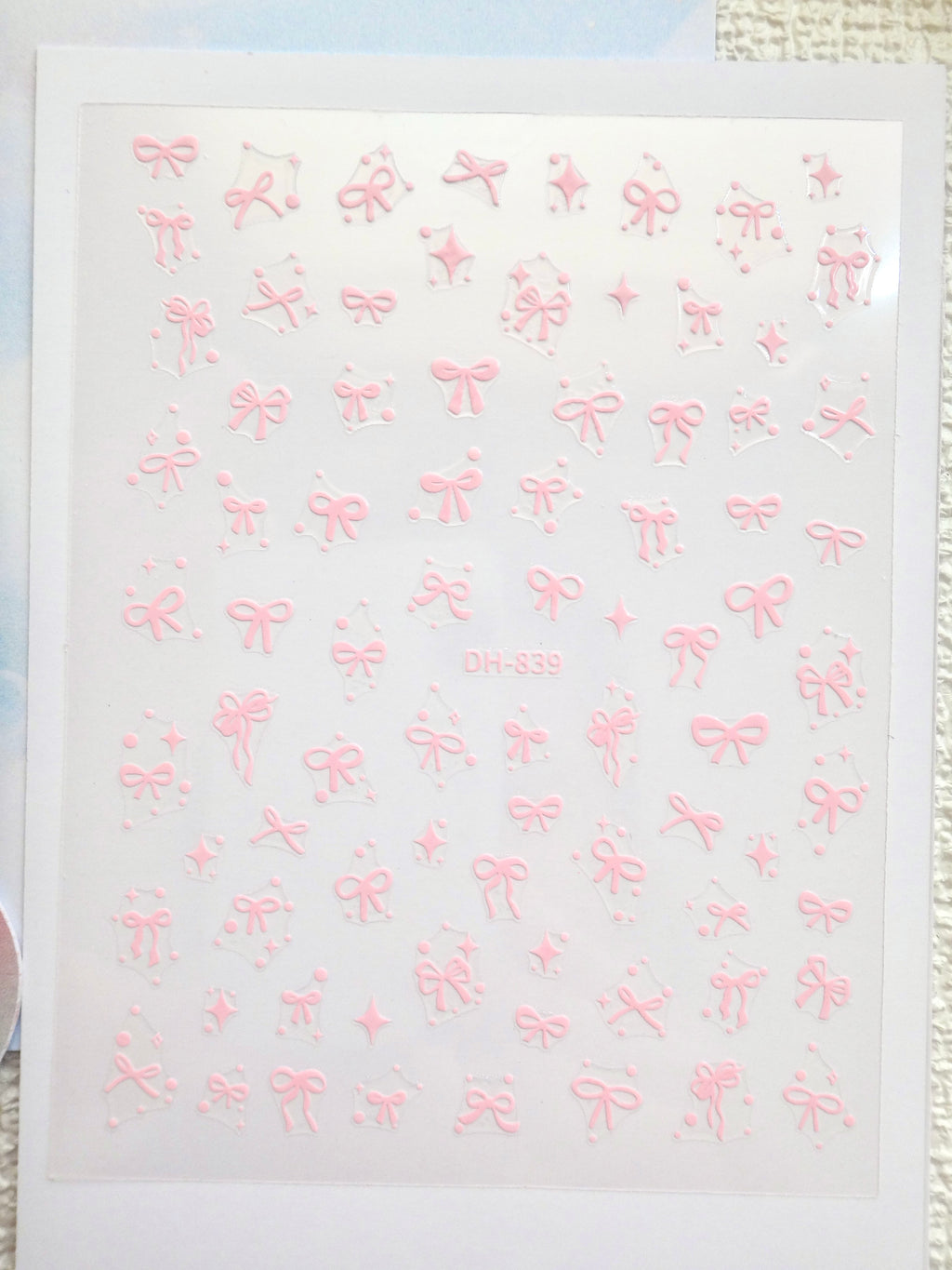 5D Camera Stickers – Bow & Hearts - Sparkle Small Pink Bow