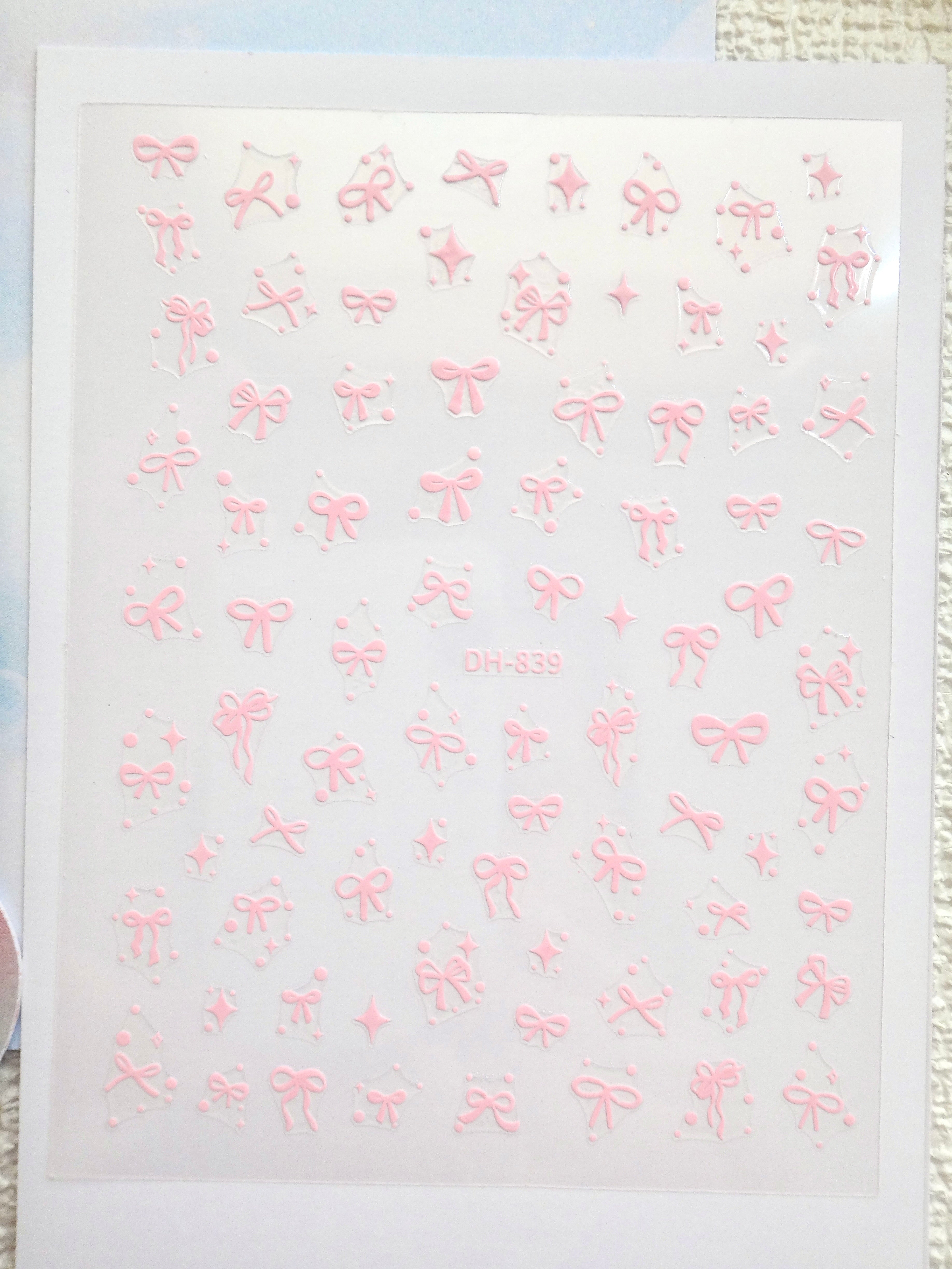 5D Camera Stickers – Bow & Hearts - Sparkle Small Pink Bow