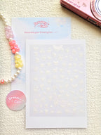 5D Camera Stickers – Bow & Hearts - Sparkle Small white Bow