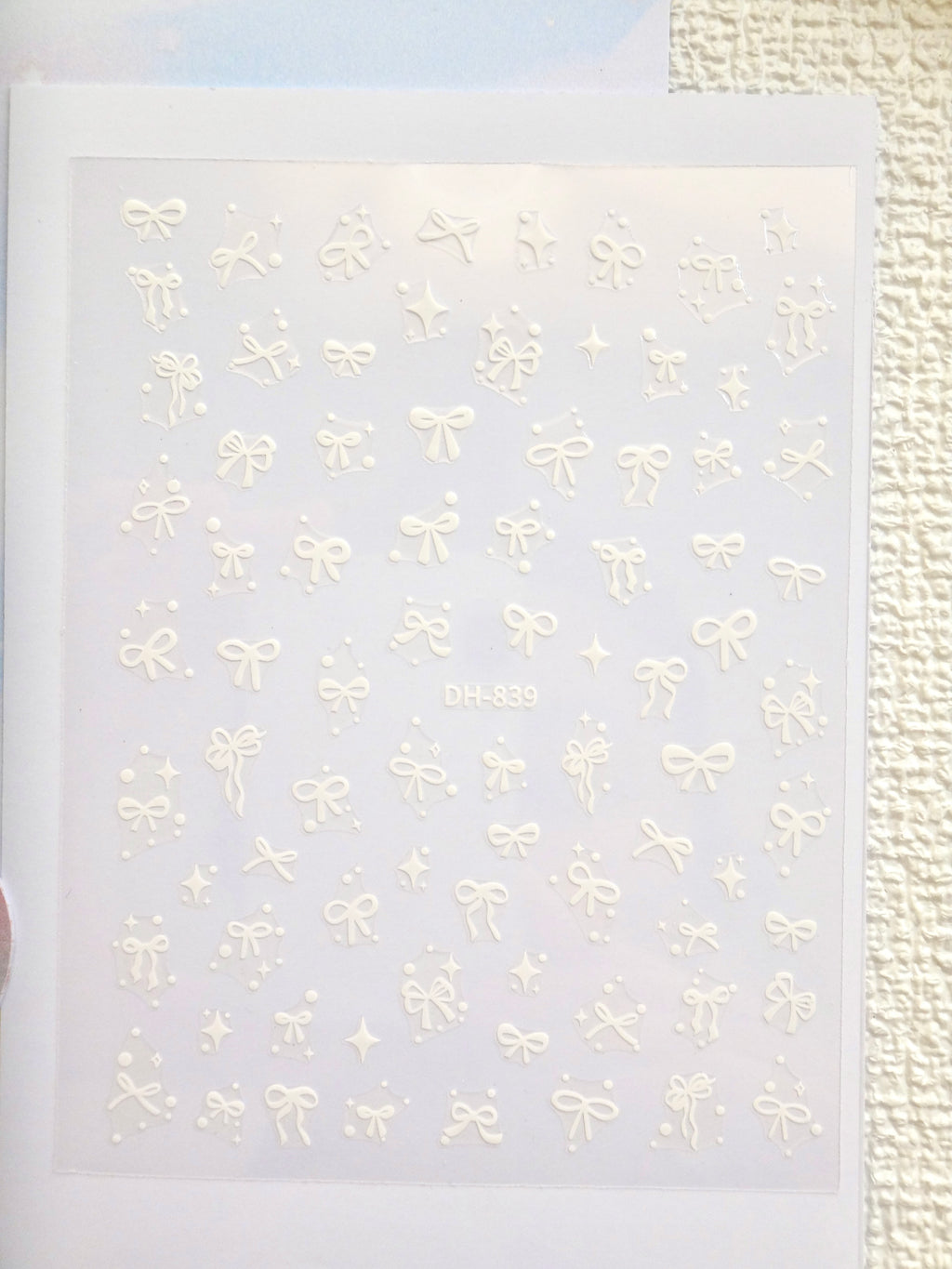 5D Camera Stickers – Bow & Hearts - Sparkle Small white Bow
