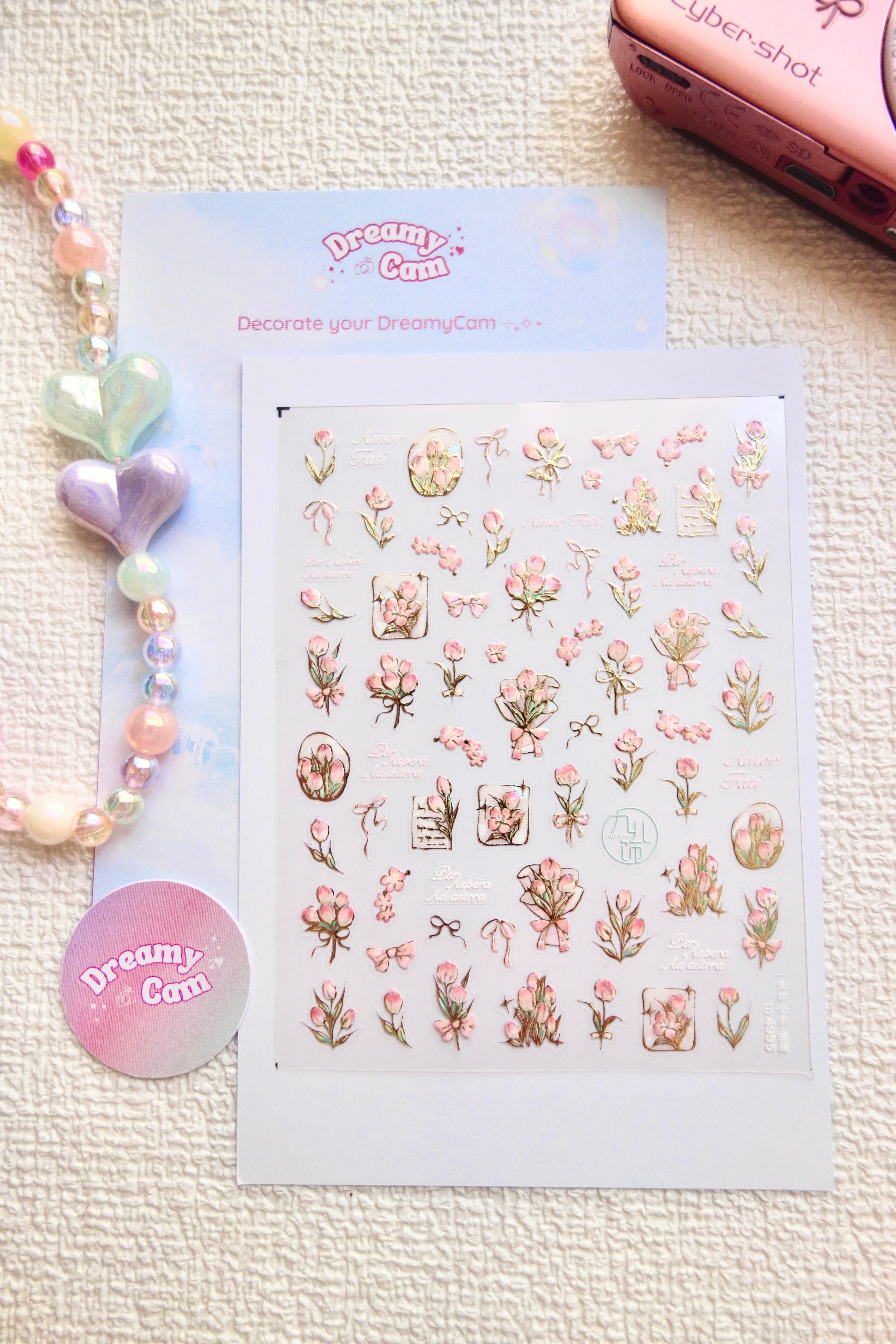 5D Camera Stickers – Floral - Gold List Floral
