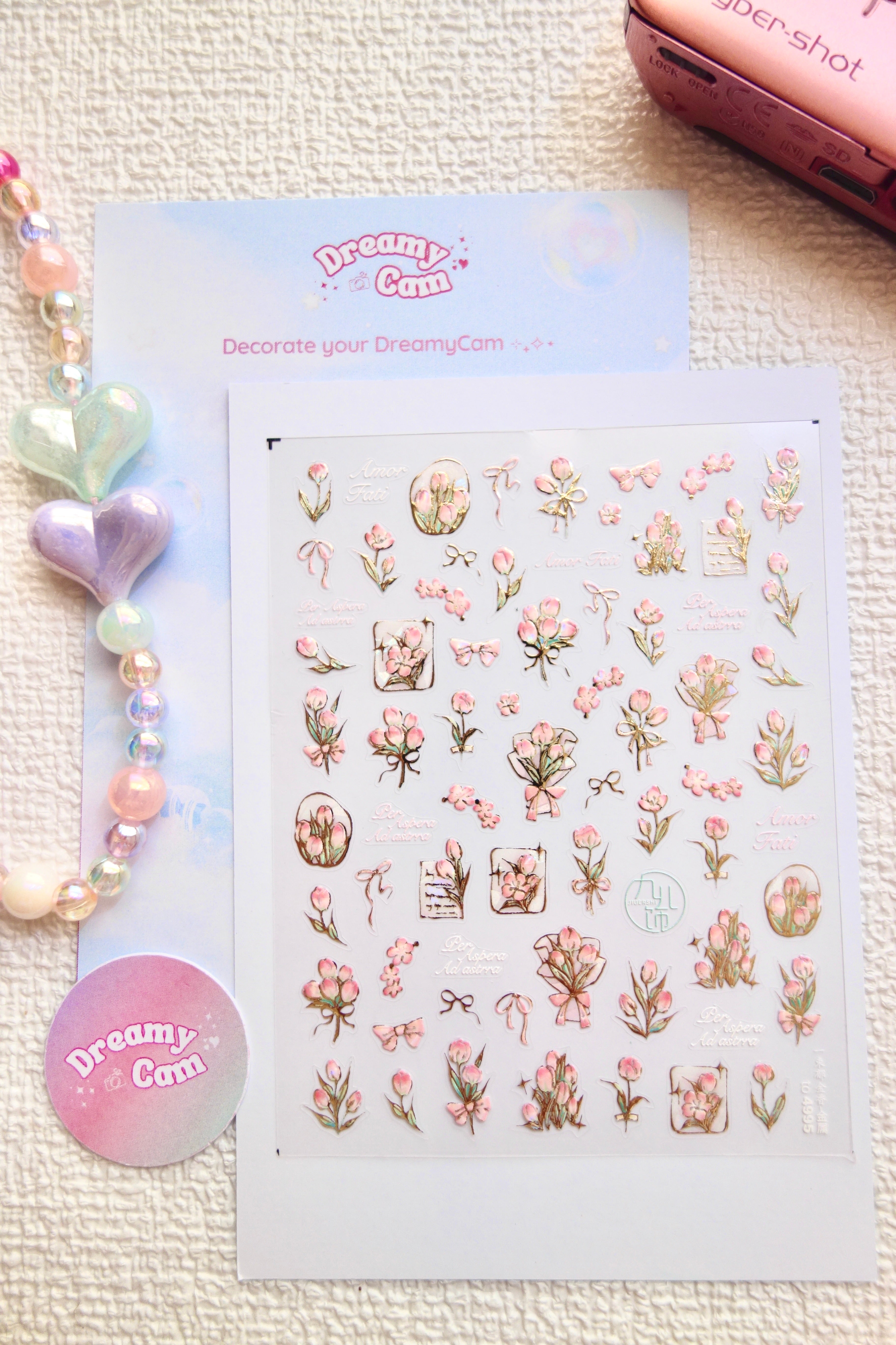 5D Camera Stickers – Floral - Gold List Floral